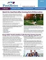 FootNotes Spring 2017 newsletter cover